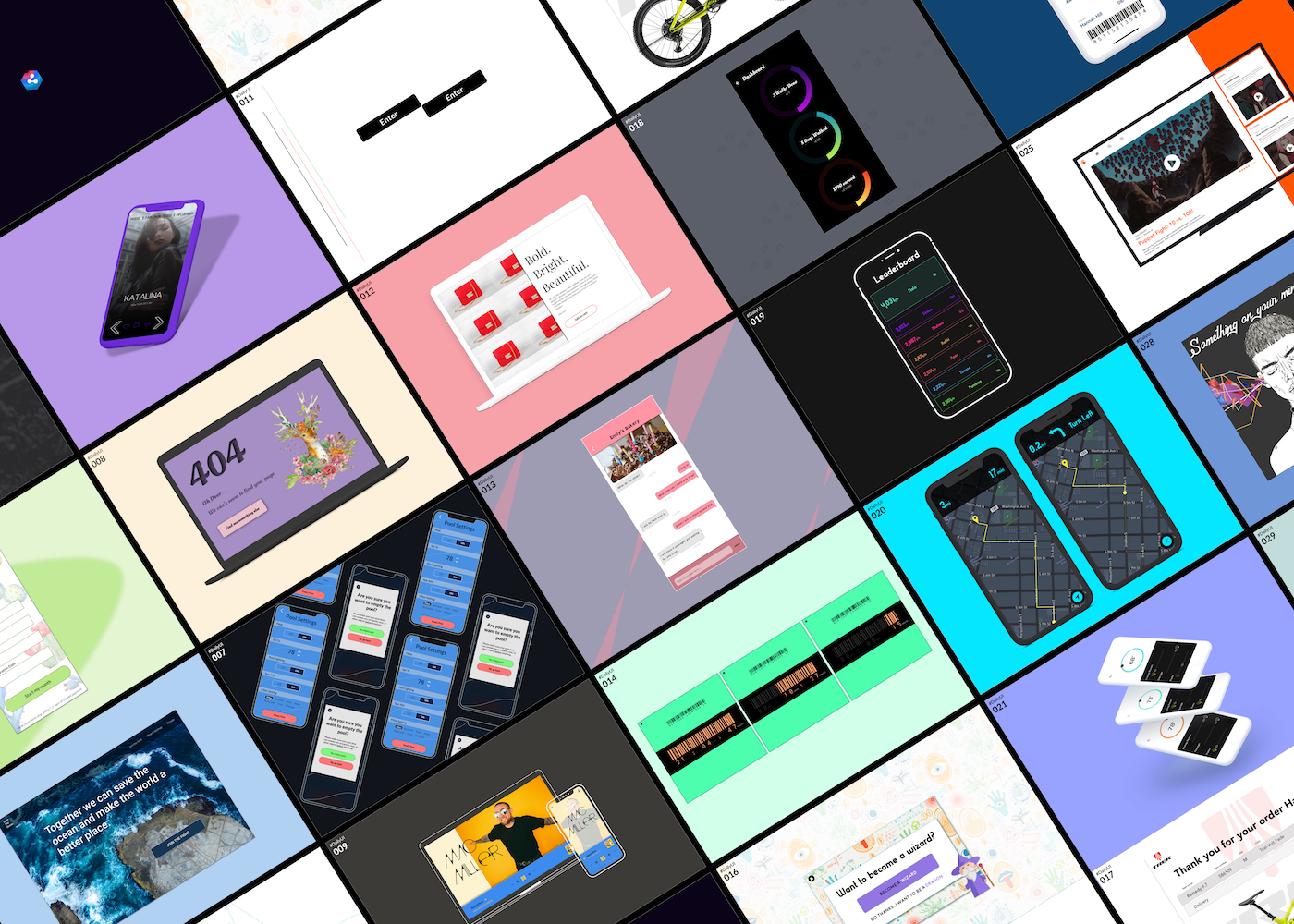 dailyui day 001-008 showcase